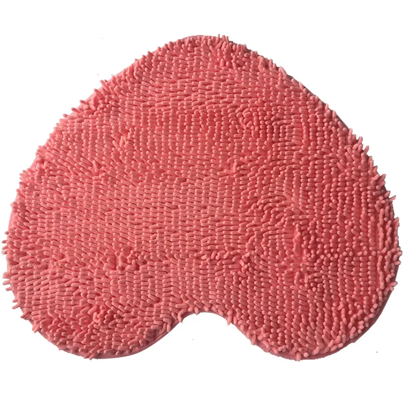 Microfiber Chenille Heart-shaped Anti-skid Carpet Peach Heart Mat Bathroom Absorbent Pad Bathroom Mat Set Bath Mats