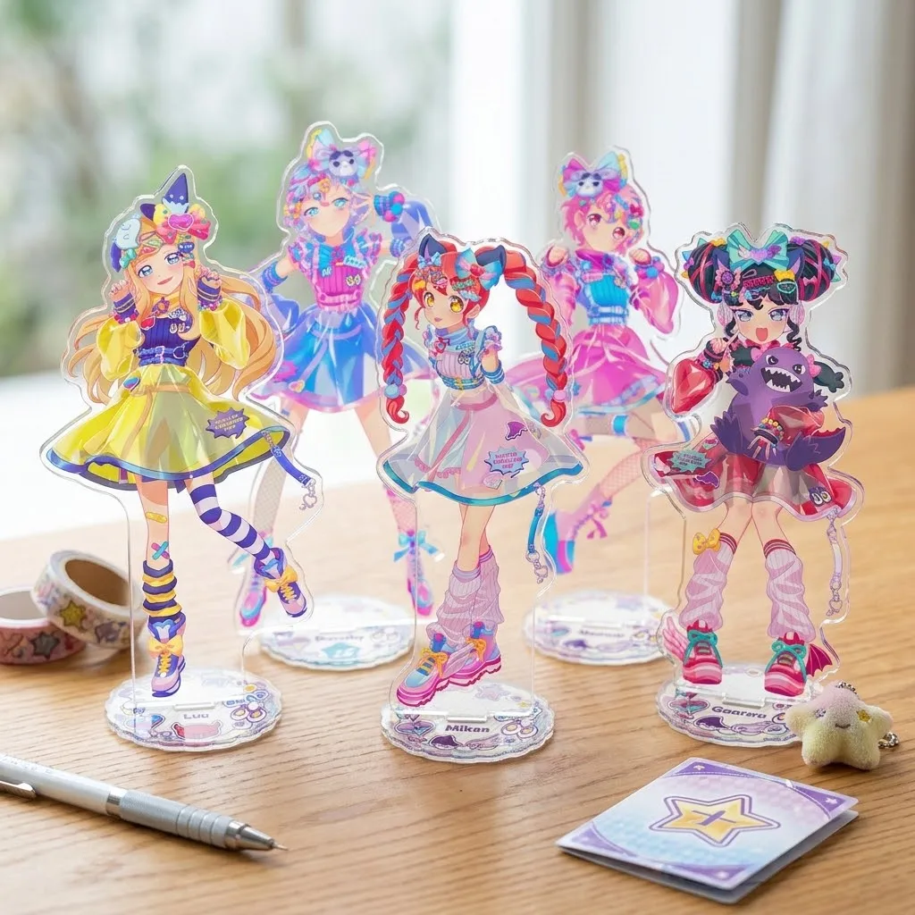 Anime Pretty Series Acrylic Stand Figure Chibi Anime Standing Sign Model Plate Desk Decor Fans Gift Keychain