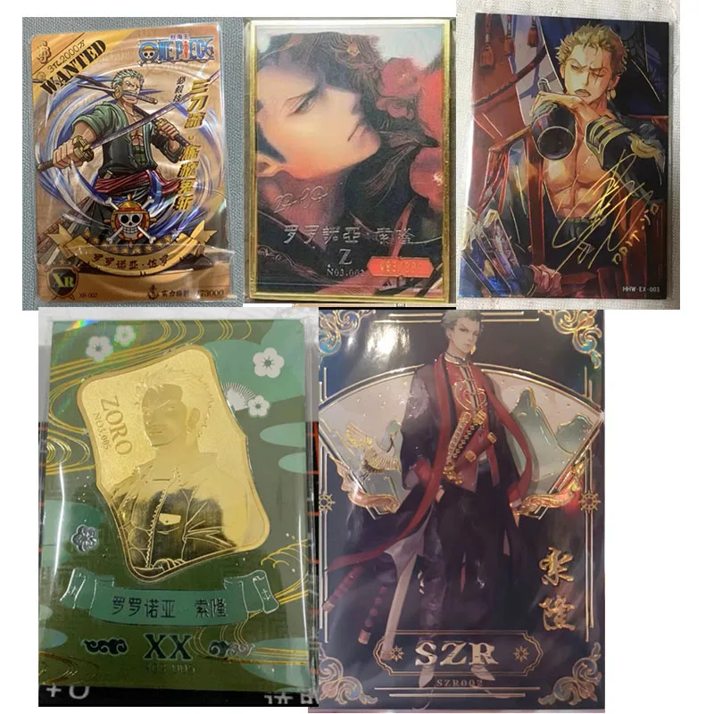 Anime One Piece Roronoa Zoro Limited Metal Cards Game Collectible Card Toy Birthday Gift