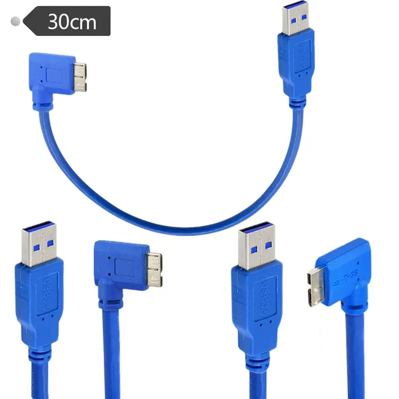 USB 3.0 A male Micro B 90 degree elbow left and right Portable storage device digital camera cable data cable