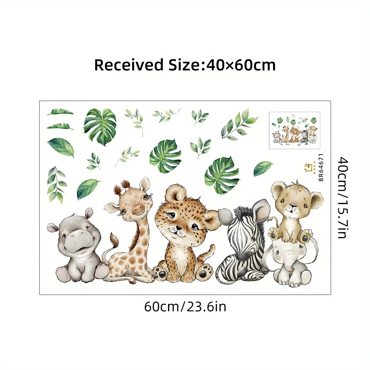 1 قطعة الكرتون لطيف فرس النهر النمر الفيل الغزلان شجرة الحيوان ملصقات جدار لغرفة النوم غرفة المعيشة الحضانة الديكور جدار الشارات #6