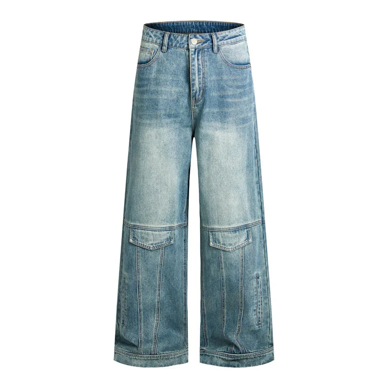 

Мужские джинсы: мягкие прямые брюки, джинсы с эффектом потертости, рабочая одежда, дизайнерская одежда класса люкс, мужская одежда, новинка весенней коллекции