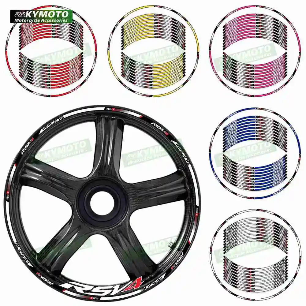 

For Aprilia RSV4 RS V4 RS4 motorcycle accessories 17 inch front and rear wheel stickers reflective decals stickers decoration