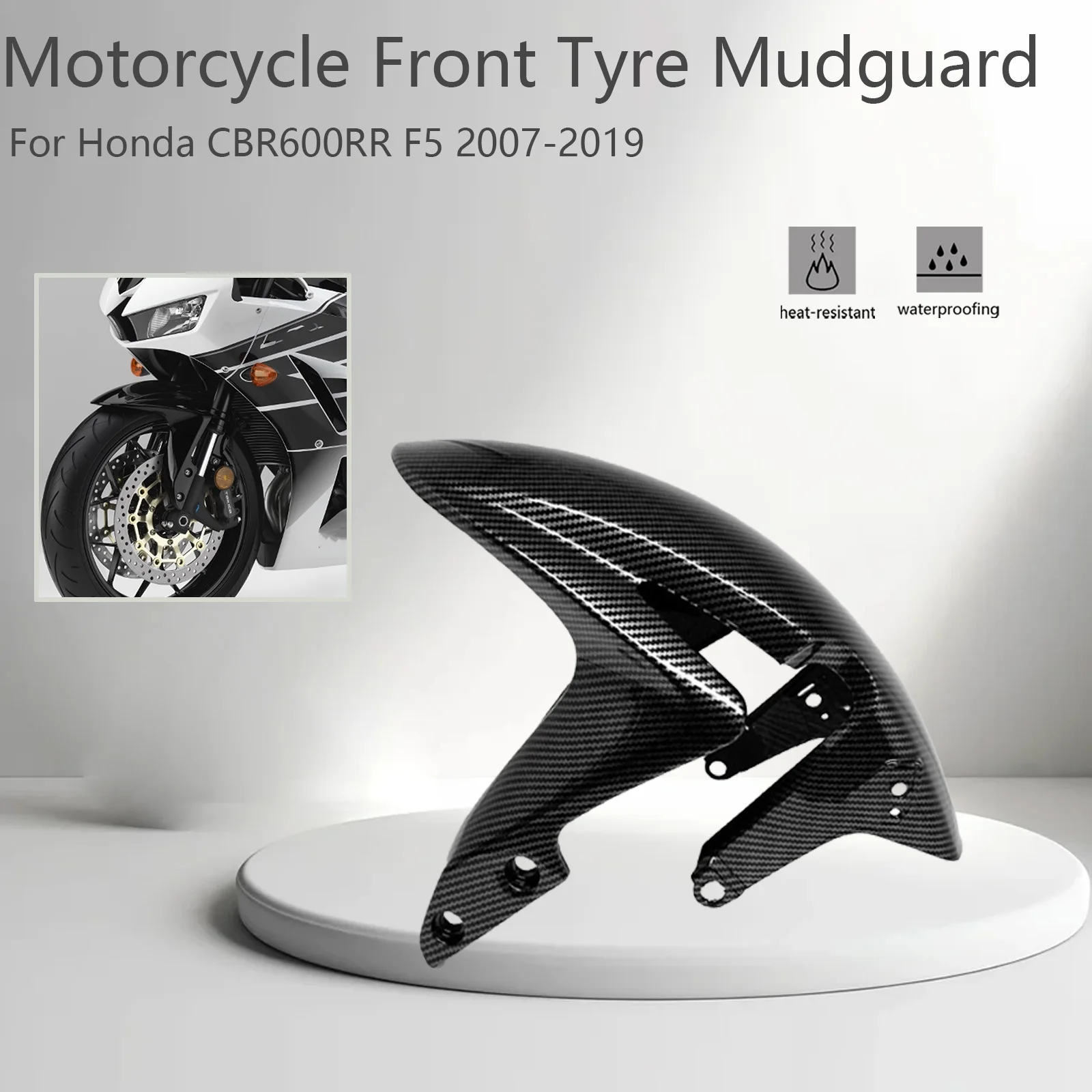 

Motorcycle Mudguard Front Tire Fender Hugger Fairing ABS Carbon Fiber For Honda CBR600RR GSXR 600 RR 2007-2019 2018 Accessories