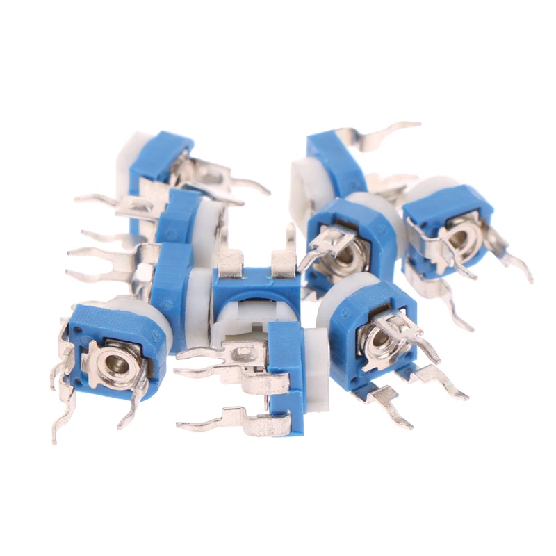 10Pcs RM065 Blue White Horizontal Adjustable Resistor RM065-203 20K Ohm Trimmer Potentiometer Variable Resistor