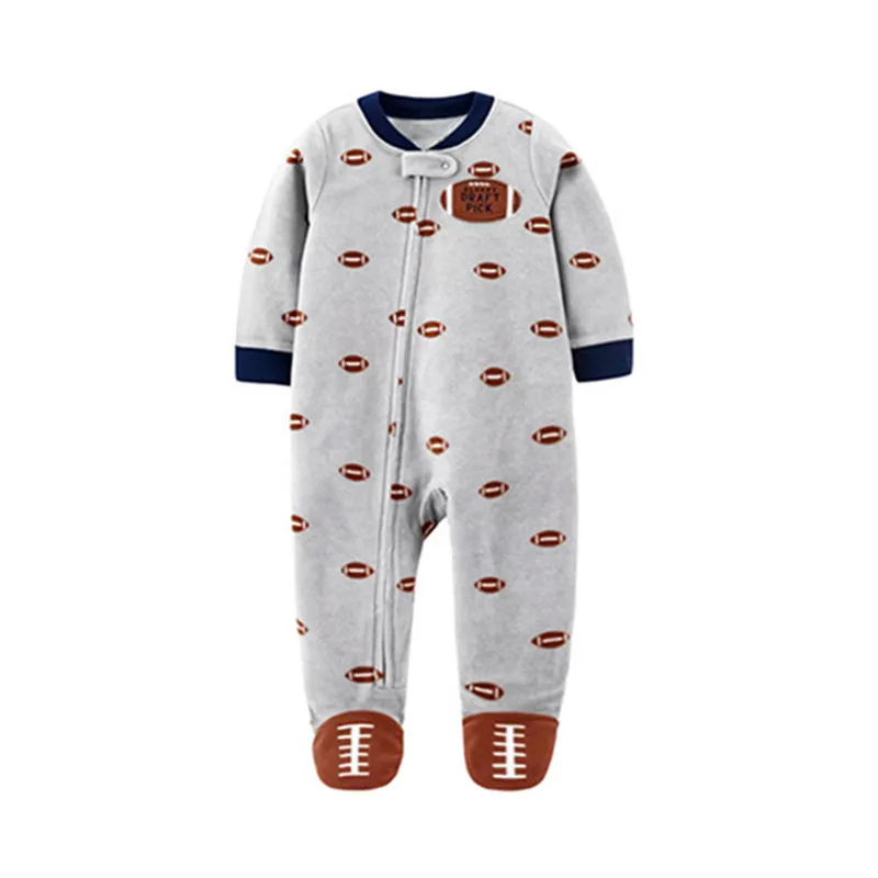 Footed Warm Baby Rompers 2024 Fall Winter Cute Animal Micro Polar Fleece Babe Pajamas Infant Sleepwear 0/3-18M