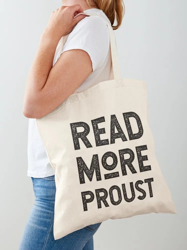LEER MÁS PROUST para los lectores de literatura francesa de Marcel Proust, bolso de mano grande para mujer, bolso de compras con logo