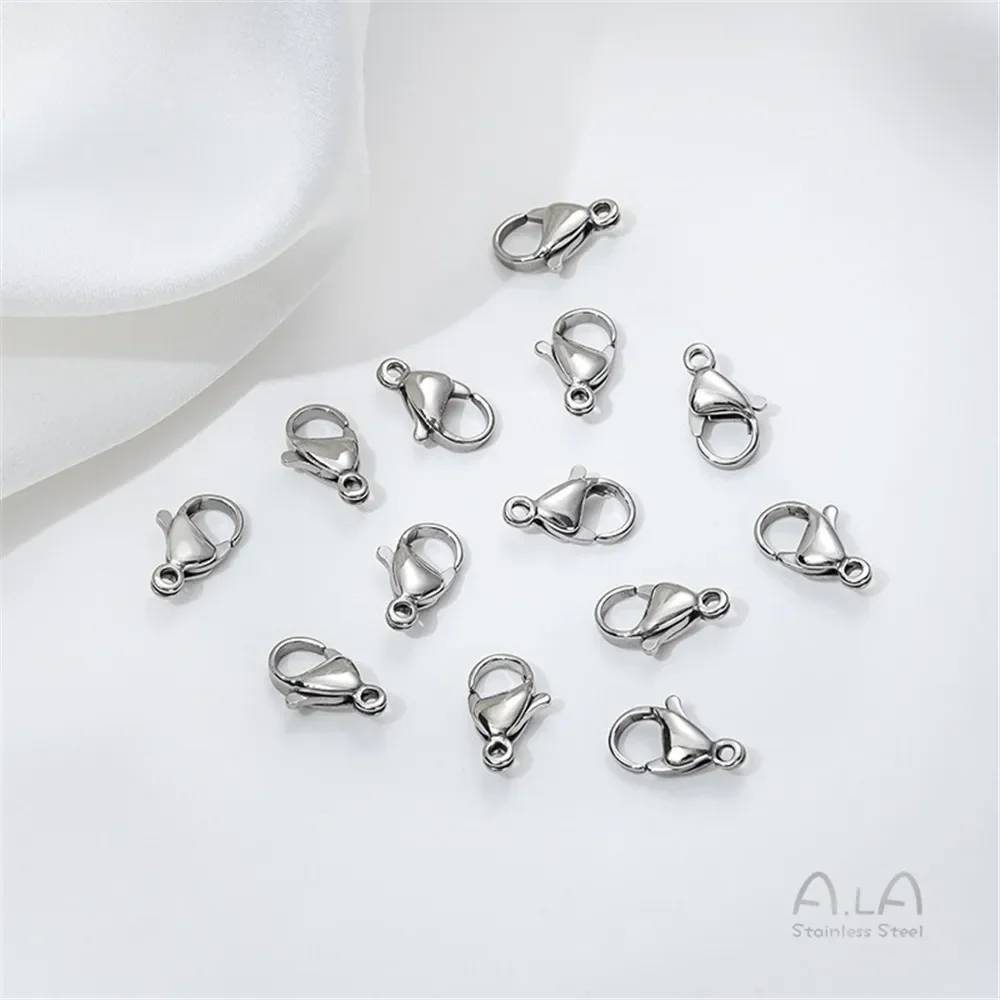 Niet-vervagende titanium stalen kreeftgesp 316 roestvrij staal Universele knopkop DIY armband ketting sieraden eindgesp