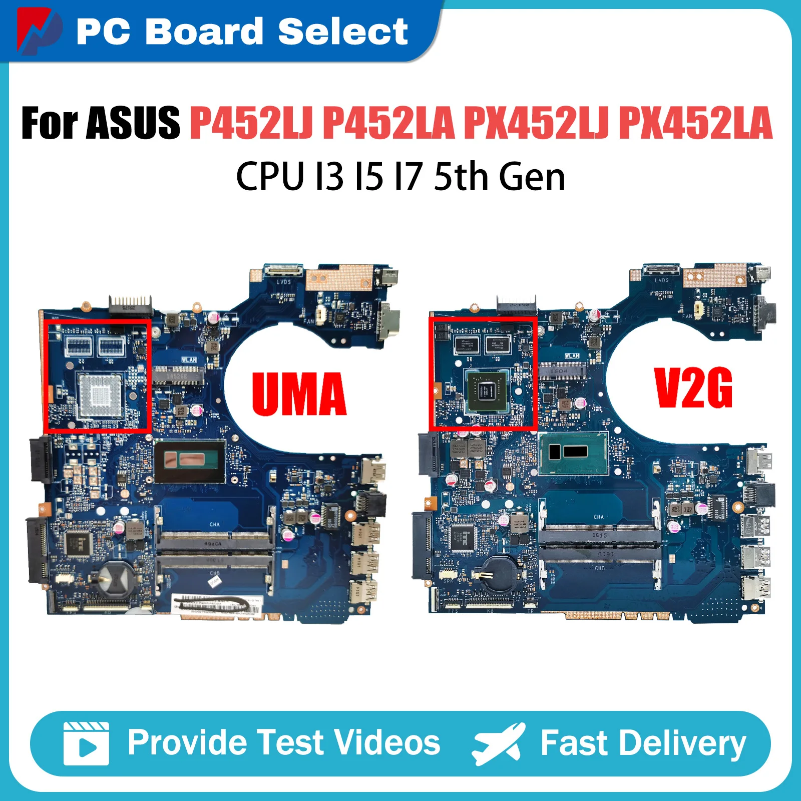 

P452LJ Mainboard For ASUS P452LA PE452LA PRO452LA PRO452LJ PX452LJ PX452LA PE452LJ Laptop Motherboard I3 I5 I7 5th Gen