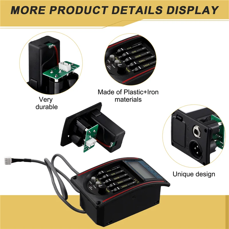 SYDS LC-5 5 バンドギターピックアップ EQ イコライザーアコースティックギタープリアンプ EQ イコライザーチューナーピエゾピックアップ