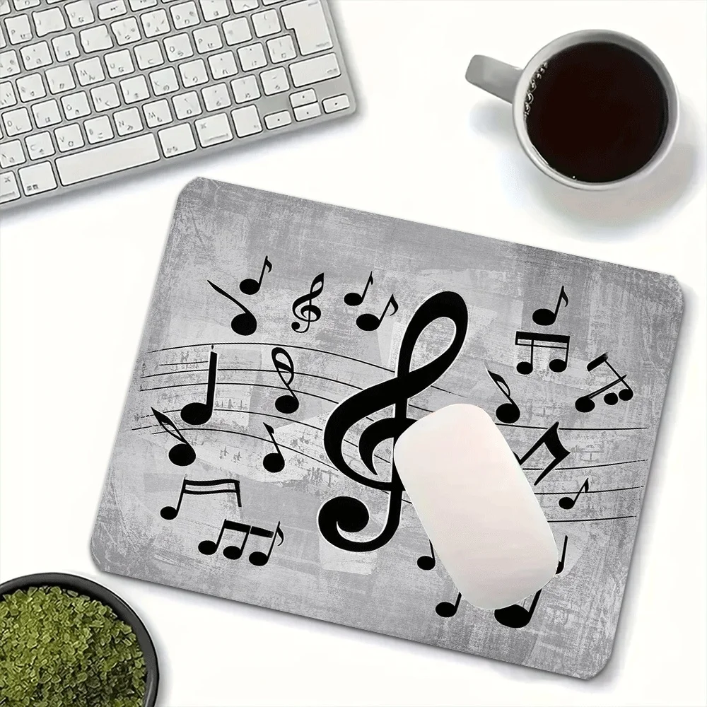 Music Note Pattern Rubber Mouse Pad Gaming Desk Mat for Office Studio Home Desktop Workspace Decor