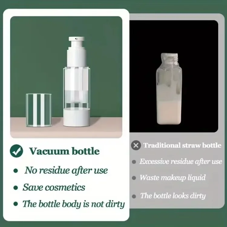 Doorzichtige airless vacuümpompfles Hervulbare herbruikbare reisformaatdispenser Draagbare lotioncontainer van make-uplotioncosmetica