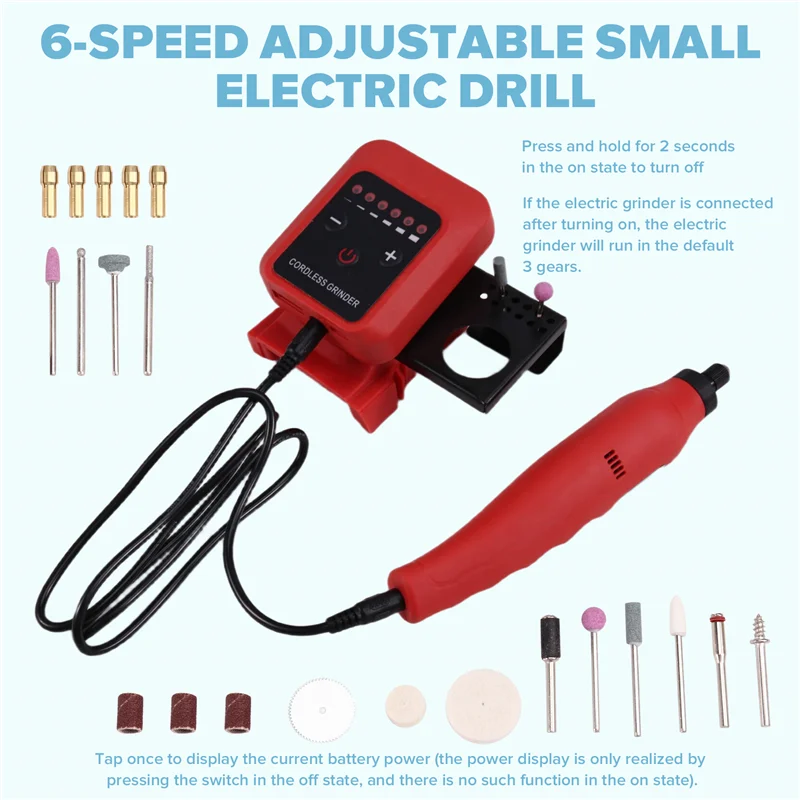ABKS-電気ドリル速度調整用電動グラインダー18-21Vバッテリーインターフェース小型電気ドリル