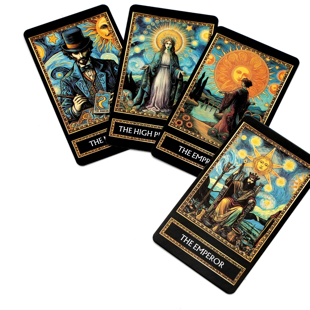 Cartas de tarot de Van Gogh: baraja de 78 cartas, juego de tarot inspirado en el arte, material de papel de primera calidad, herramienta de adivinación clásica para adultos y camisetas