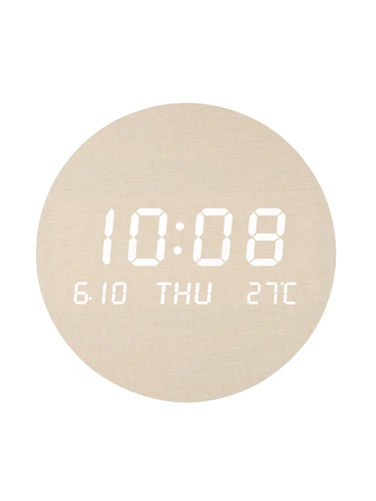 Bedroom Wall Clock LED Wall Clock Waterproof 12-hour And 24-hour Formats Day And Date Display Bedroom Living Room