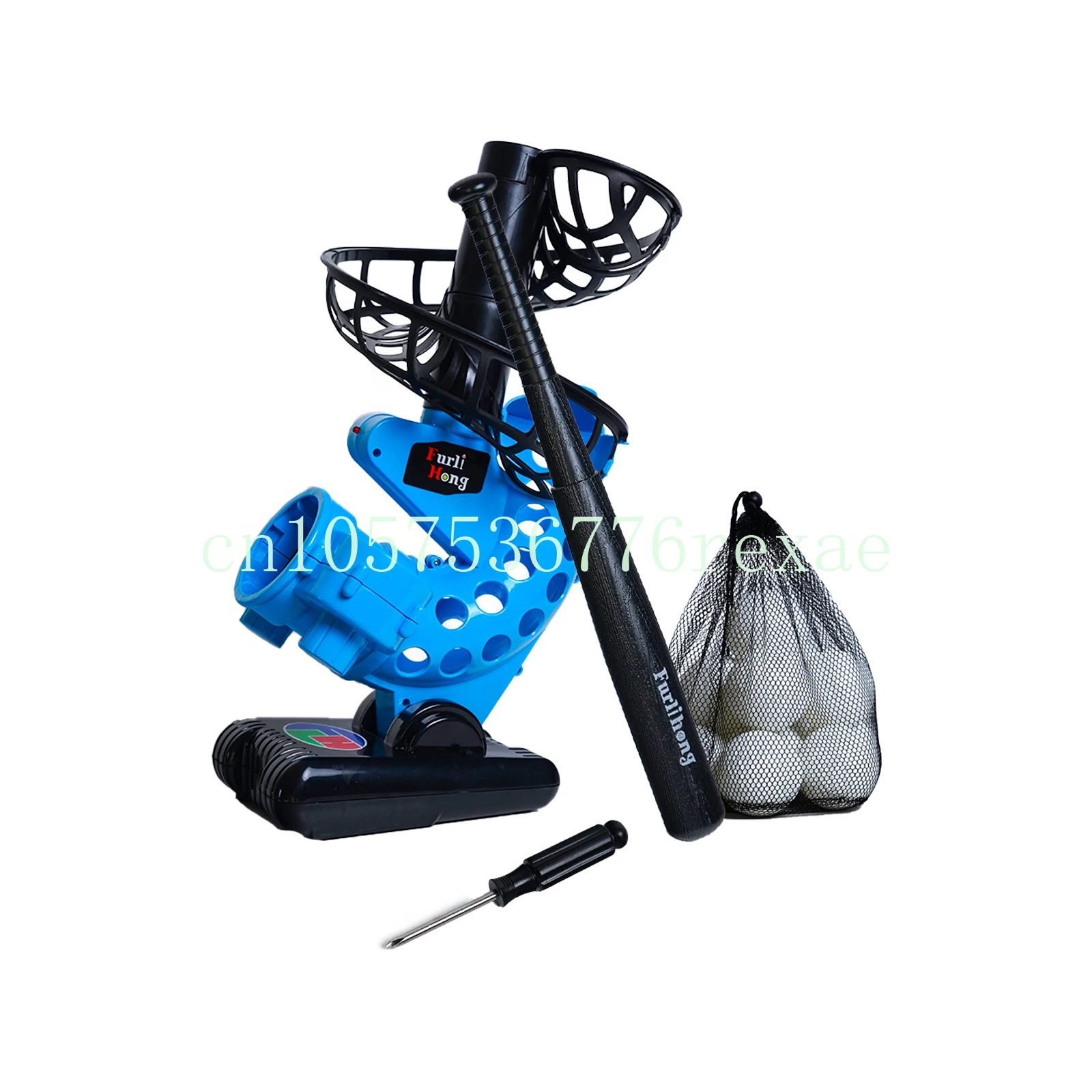 Angle Adjustable, Comes with Bat and One Dozen Training Balls Furlihong 380BH Baseball Pitching Machine, Battery Powered,