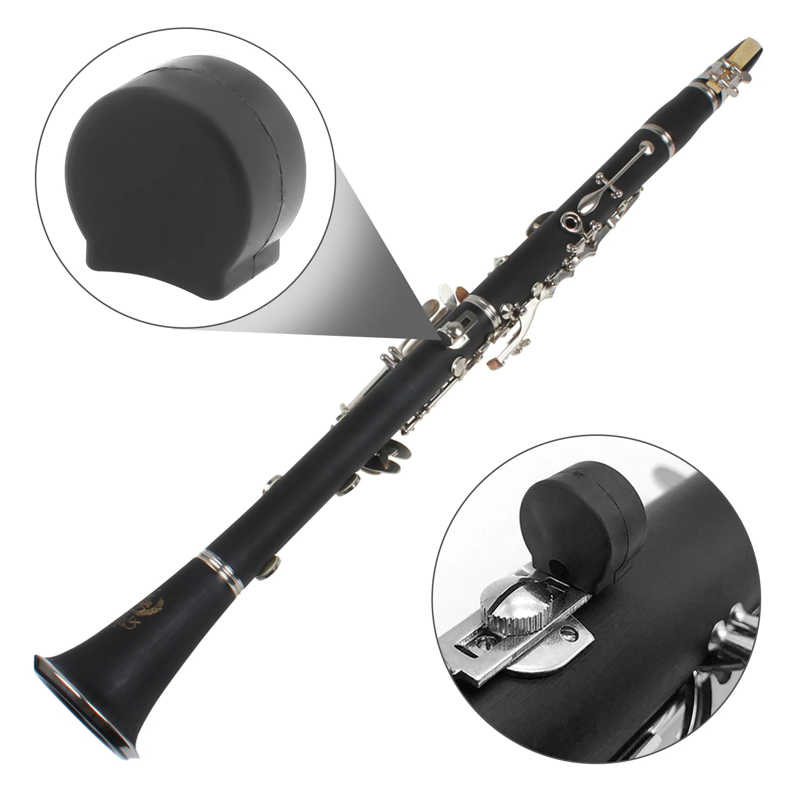 Rubber Clarinet Black Thumb Rest Saver Cushion Pad Finger Protector Comfortable for Clarinet