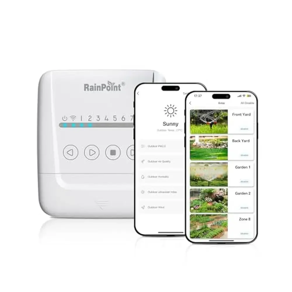 Zone Smart Sprinkler Controller Weather-Based Watering WiFi System Control APP Easy Install 8 Zone 24VAC 0.8A Transformer 1