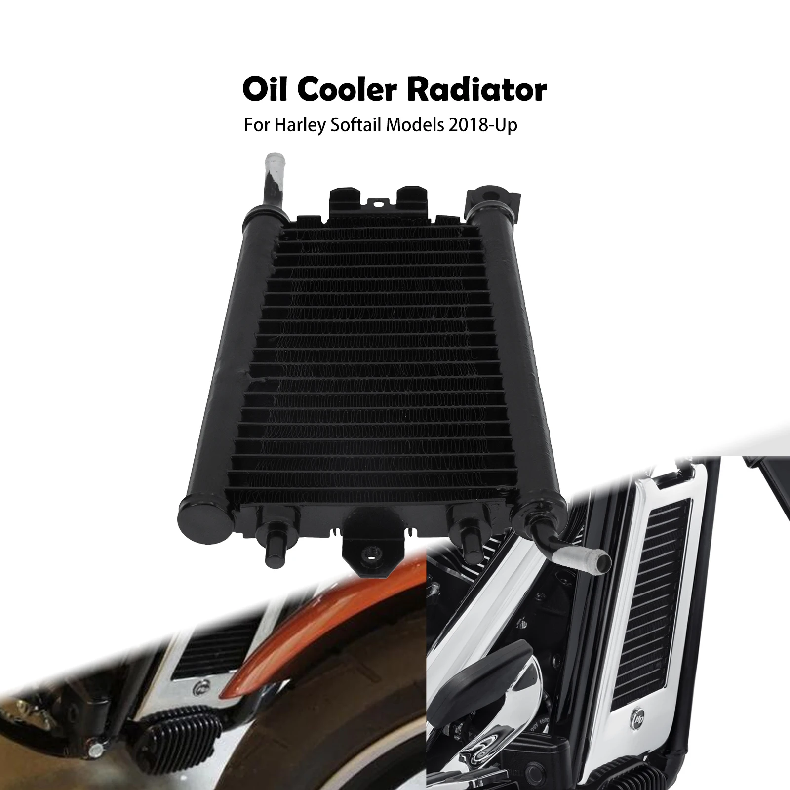 

Motorcycle Radiator Oil Cooler Cooling Water Tank For Harley Softail 2018-2025 Fat Boy Breakout Street Fat Bob Low Rider Deluxe