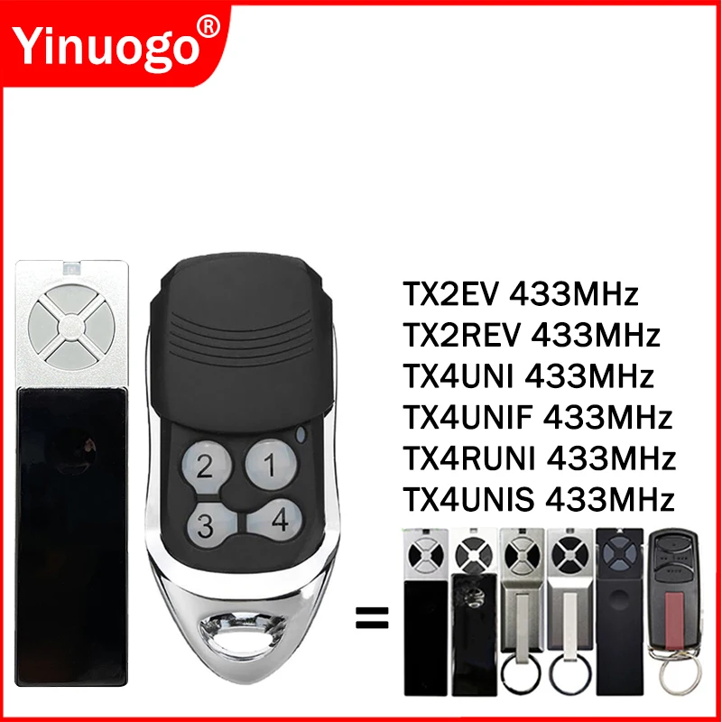 TX4UNIF TX4UNI TX4UNIS TX4RUNI TX2REV TX2EV Gate Remote Control 433MHz Garage Door Remote Control 433.92MHz Programming Learning