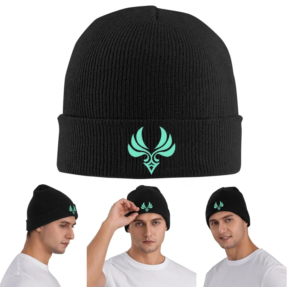 

Теплая вязаная шапка Electro Gaming Genshin, зимняя вязаная шапка с капюшоном, шапки Skullies, шапки в стиле хип-хоп для унисекс