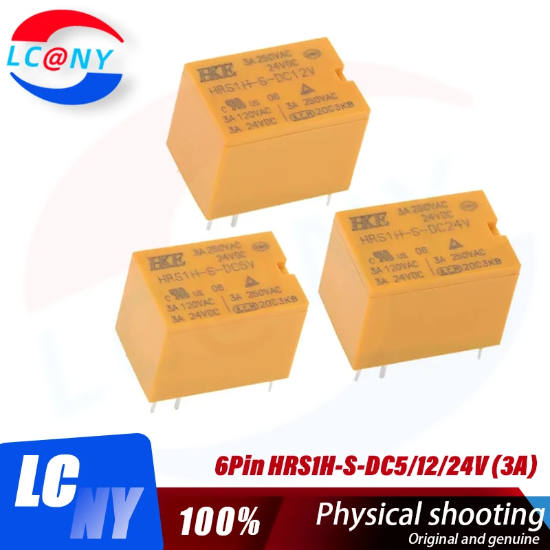 10Pcs relay HRS1H-S-DC5V-N HRS1H-S-DC12V-N HRS1H-S-DC24V-N HRS1H-S-DC3V 5V 12V 24VDC 6pin 3A power relay