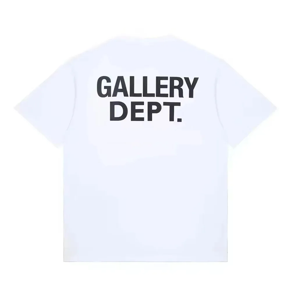 2026 Gallery Dept. Camiseta de Algodão com Estampa de Letras, Estilo Streetwear Americano, Manga Curta Solta, para Homens e Mulheres