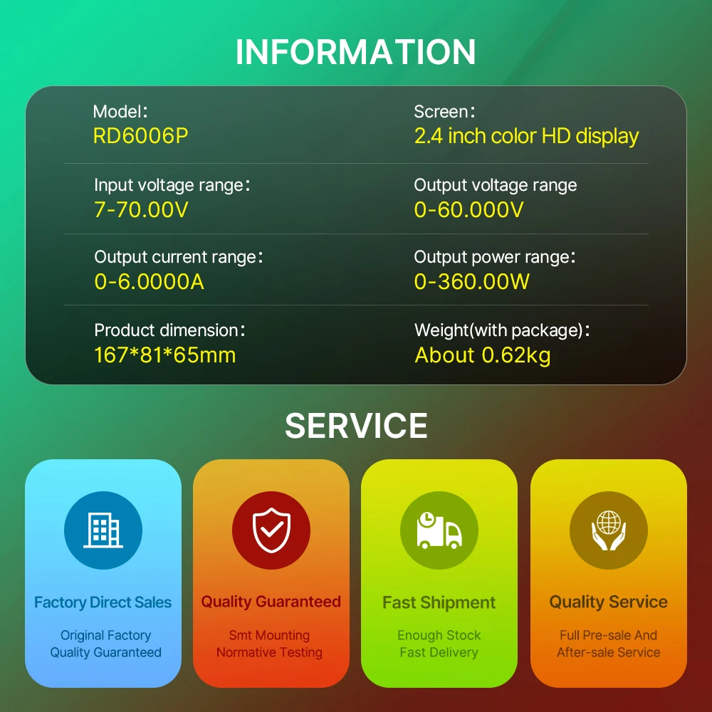 Controle Digital RD Buck Fonte de Alimentação, DC Tensão Atual, Step Down Banco, 5-dígitos, 60V, 6A, Reparação Telefone Motherboard, RD RD6006P