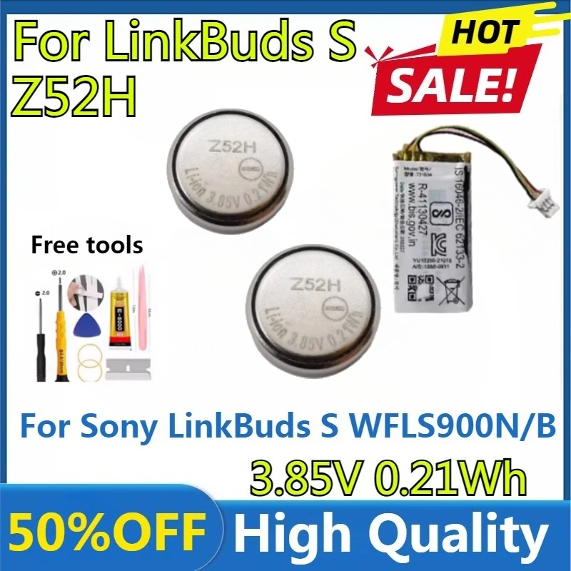 

New High Quality Replaceable 65mAh Z52H Battery for Sony LinkBuds S WFLS900N/B Truly Wireless Earbud Headphones