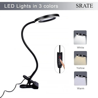 3X 5X USB Live Lamp Loupe Desk Top Clip-on Illuminated Magnifying Glass with Light Flexible Table Clip LED Repairing Magnifier