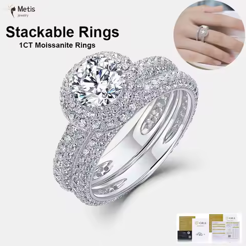 Metis Deluxe Moissanite Band Ring GRA Certificate Laboratory Diamond Rings Women's Wedding Jewelry 18K Gold Plated S925 Silver