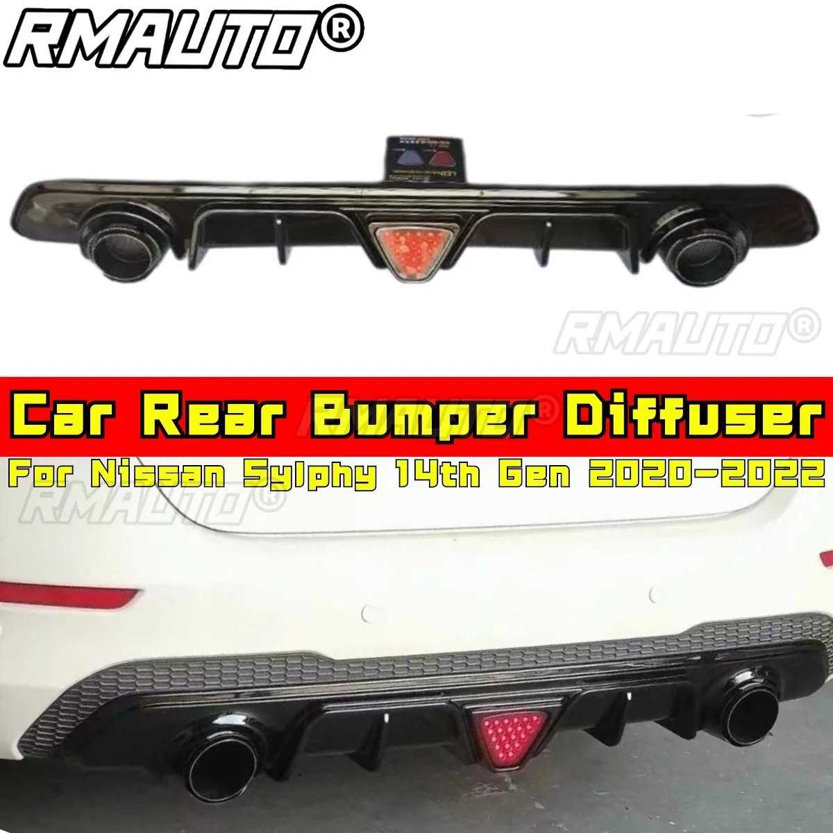 

For Nissan Sylphy 14th Gen 2020-2022 Body Kit Rear Exhaust Pipe Tail Muffler Tip Rear Bumper Lip Car Accessories