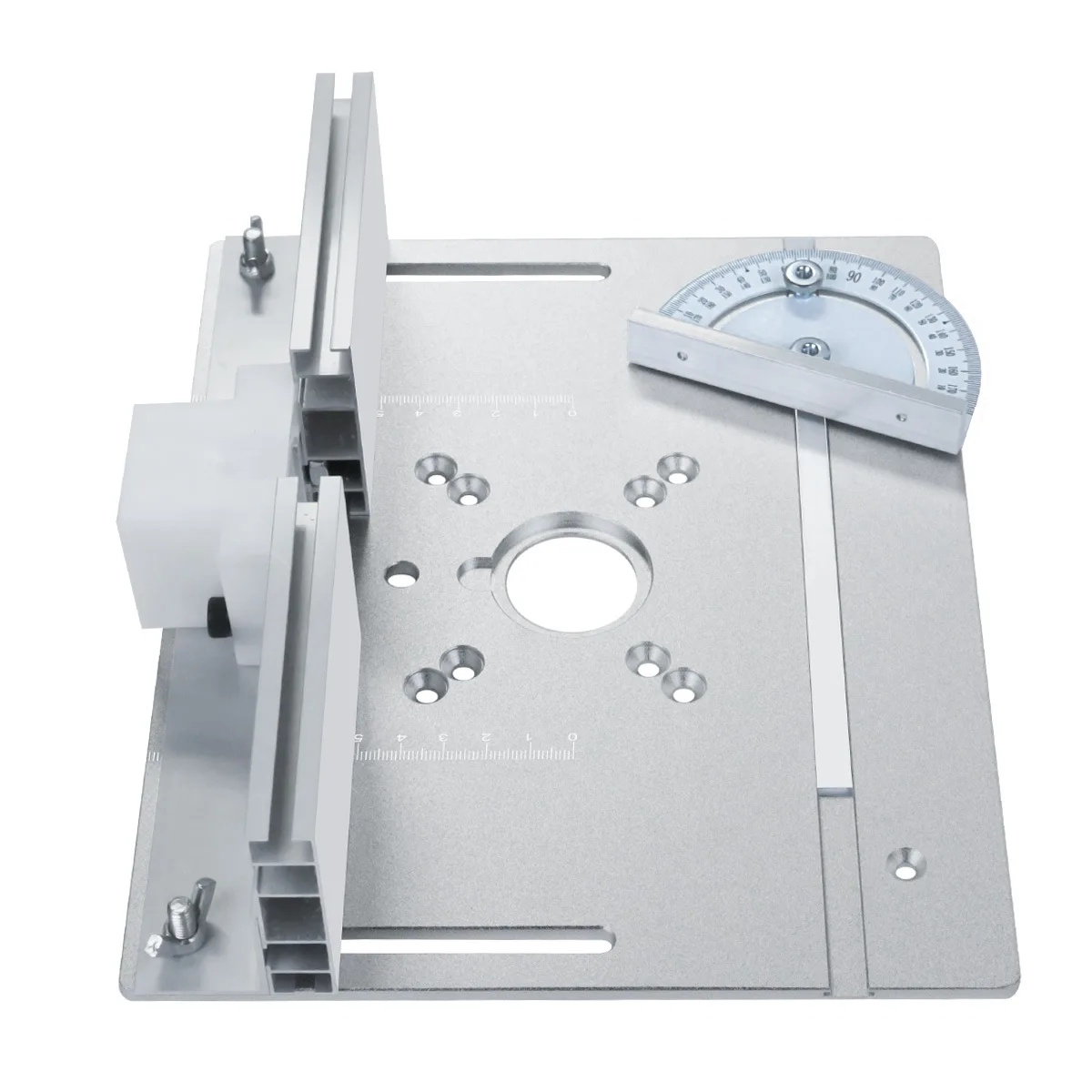 Multifunctional Trimmer Engraving MachineC8 Aluminum Router Table Insert Plate W/Miter Gauge for Woodworking Benches Saw