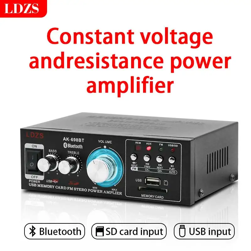 

audio amplifier Constant voltage Max 400W， Bluetooth 5.0, 2-channel stereo receiver, suitable for home theater speakers, bass