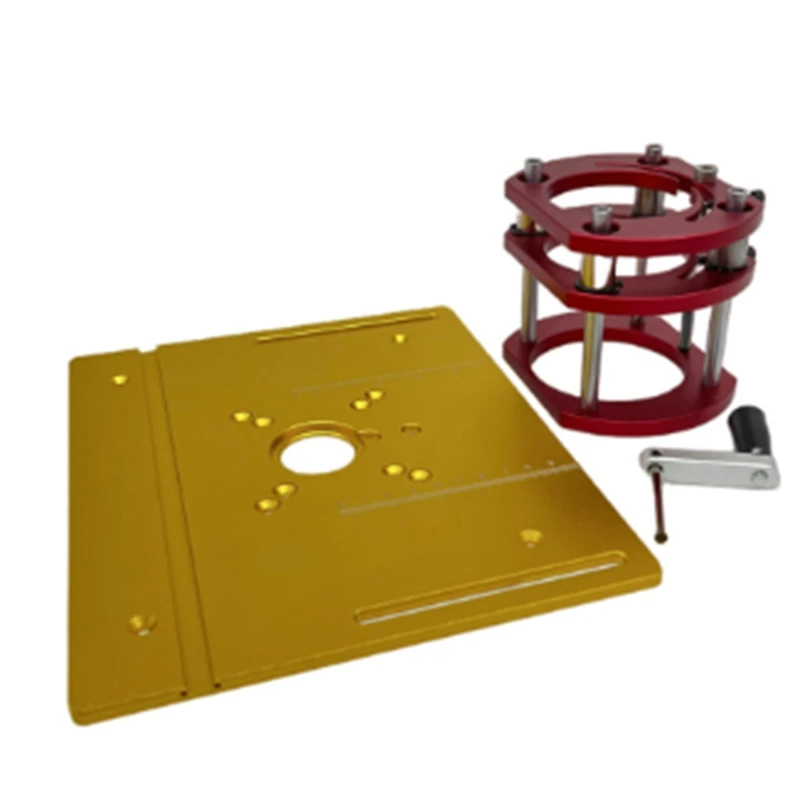 

Aluminum Alloy Router Lift Kit Table Base Alum Woodworking Router Table Insert Plate Board C