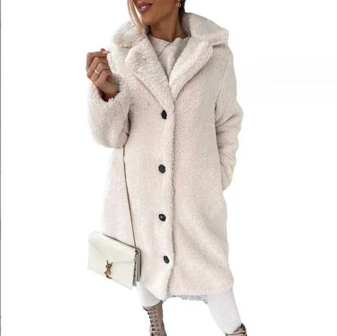 Long Sleeve Turn Down Collar Coat Loose Fit Streetwear with Casual American and European Style Pullover Women Winter Jacket