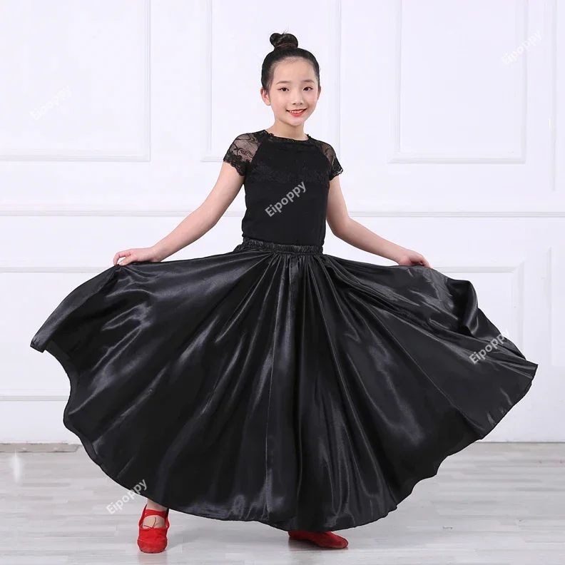 Kostüm Kinder Grad 10 Farben Flamenco Kleid für Mädchen Zigeuner Bauch Röcke Stierkampf