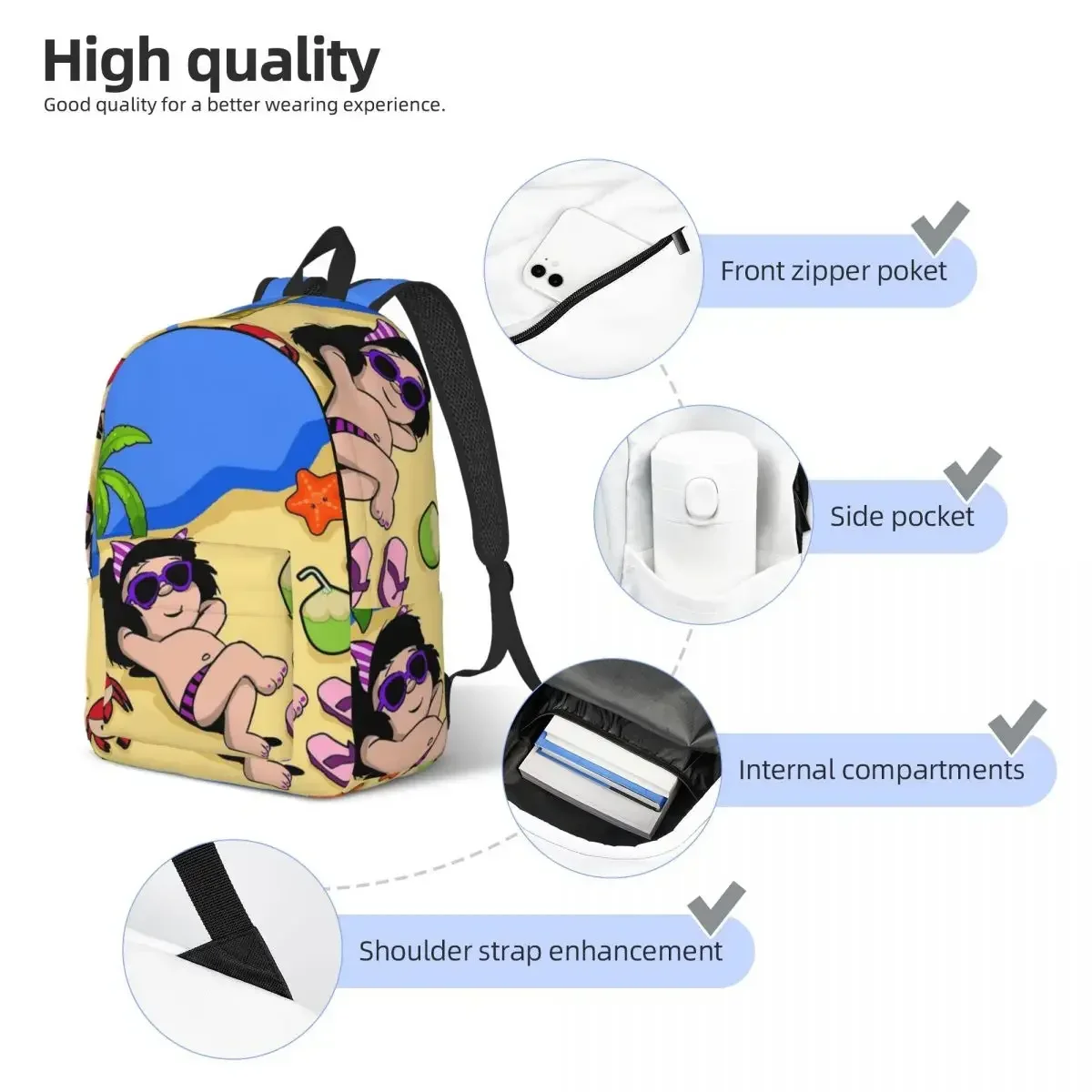 

Backpack High College School Student Bookbag Shoulder Bag Fit Teens Daypack for Outdoor Travel Hiking