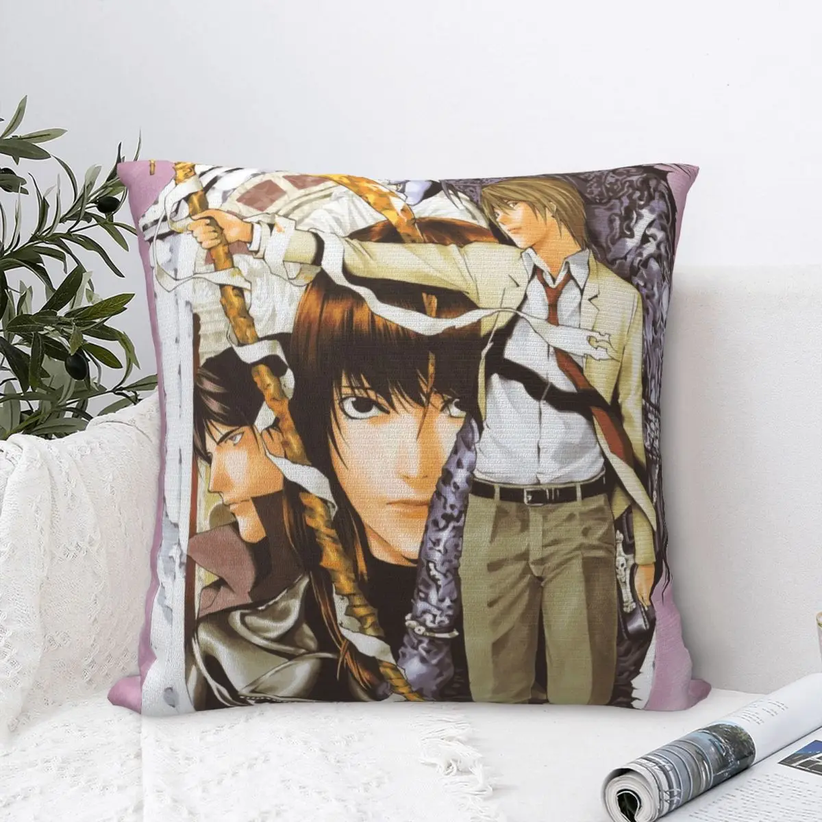Kira The Judgement Pillowcase Cushion Cover Decorations Death Note Japan Manga Throw Pillow Case Cover Home Zippered 40*40cm