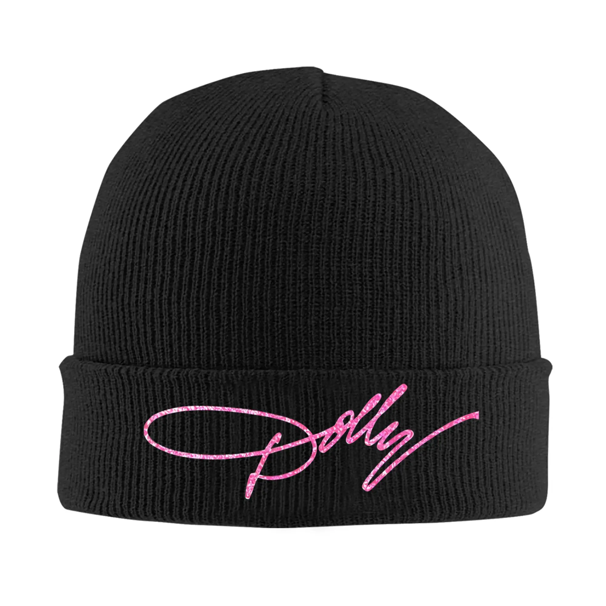 Pink D-Dollys Singer Hats Autumn Winter Skullies Beanies Warm Dolly Parton Caps Unisex Acrylic Knitted Caps