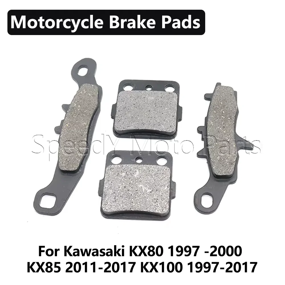 Motorcycle Front Rear Brake Pads For Kawasaki KX80 1997 1998 1999 2000 KX85 2011-2017 KX100 1997-2017 KX 80 85 100