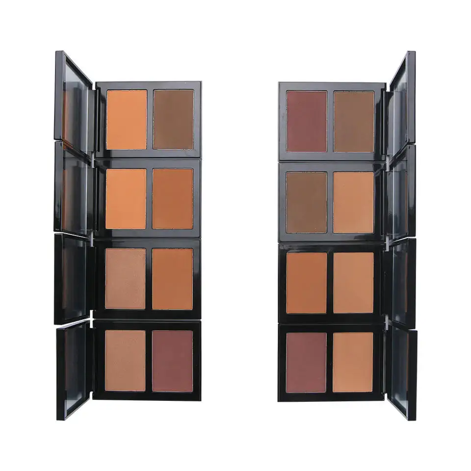 メイクアップブラッシャーパレット チーク フェイス 高発色 防水 長持ち デュアルカラー マット シマー パウダーブラッシュパレット カスタムロゴ