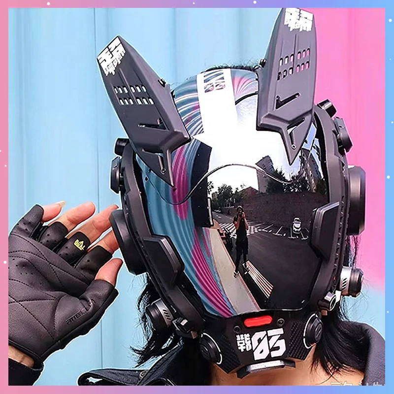 Cyber Punk Mask Cosplay Sci-Fi Mechanical Mecha Style Mask High Quality Costumes Prop For Coser Halloween Carnival Party Gfit