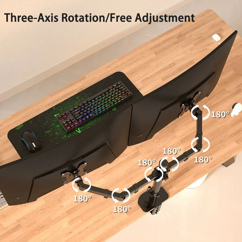 Imagem -04 - Desktop Dual Monitor Braço Titular Braço Robótico para 13 27 Screen Display Suporte de Montagem 2-9kg pc Stand