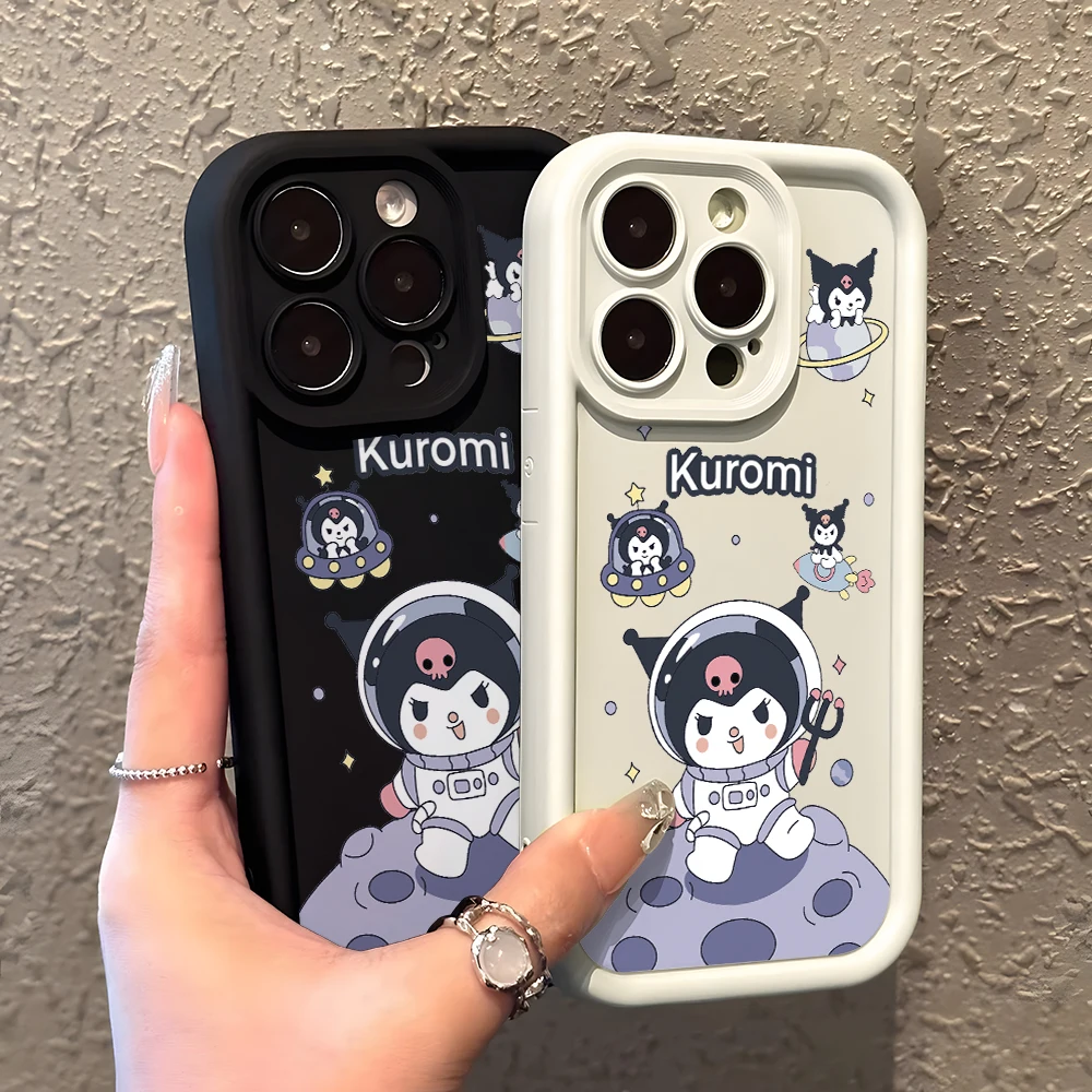 Anime Kuromi Phone Case for Oppo A98 A95 A94 A78 A76 A74 A72 A60 A58 A57 A54 A53 A38 A33 A32 A17 A16 A15 Soft Ladder Lens Cover