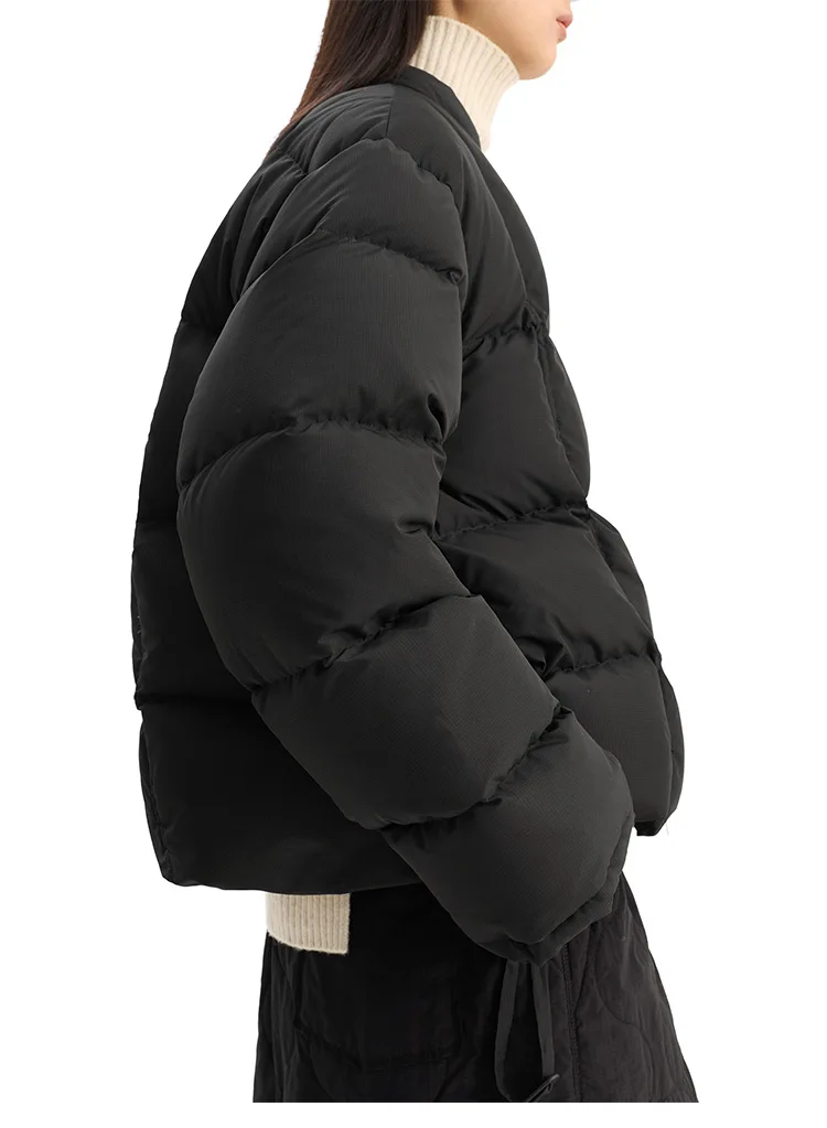 2026 Winter Short Puffer Jacket for Women, Petite Coat, White Duck Down, Thickened for Warmth