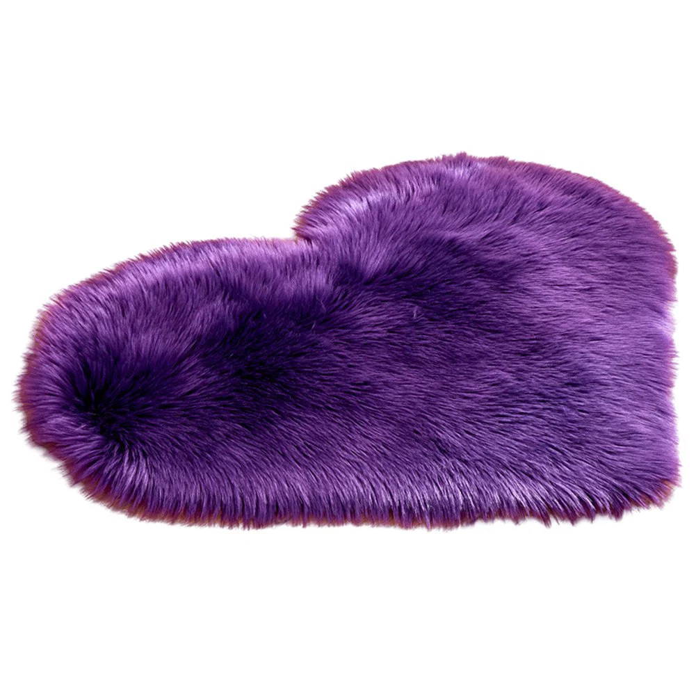 Heart Shape Faux Fur- Rug Bedroom Fluffy- Shaggy Area Rugs Sheepskin Fuzzy Rug Carpets Throw Shag Rug Sofa Decor Floor Mat Plush