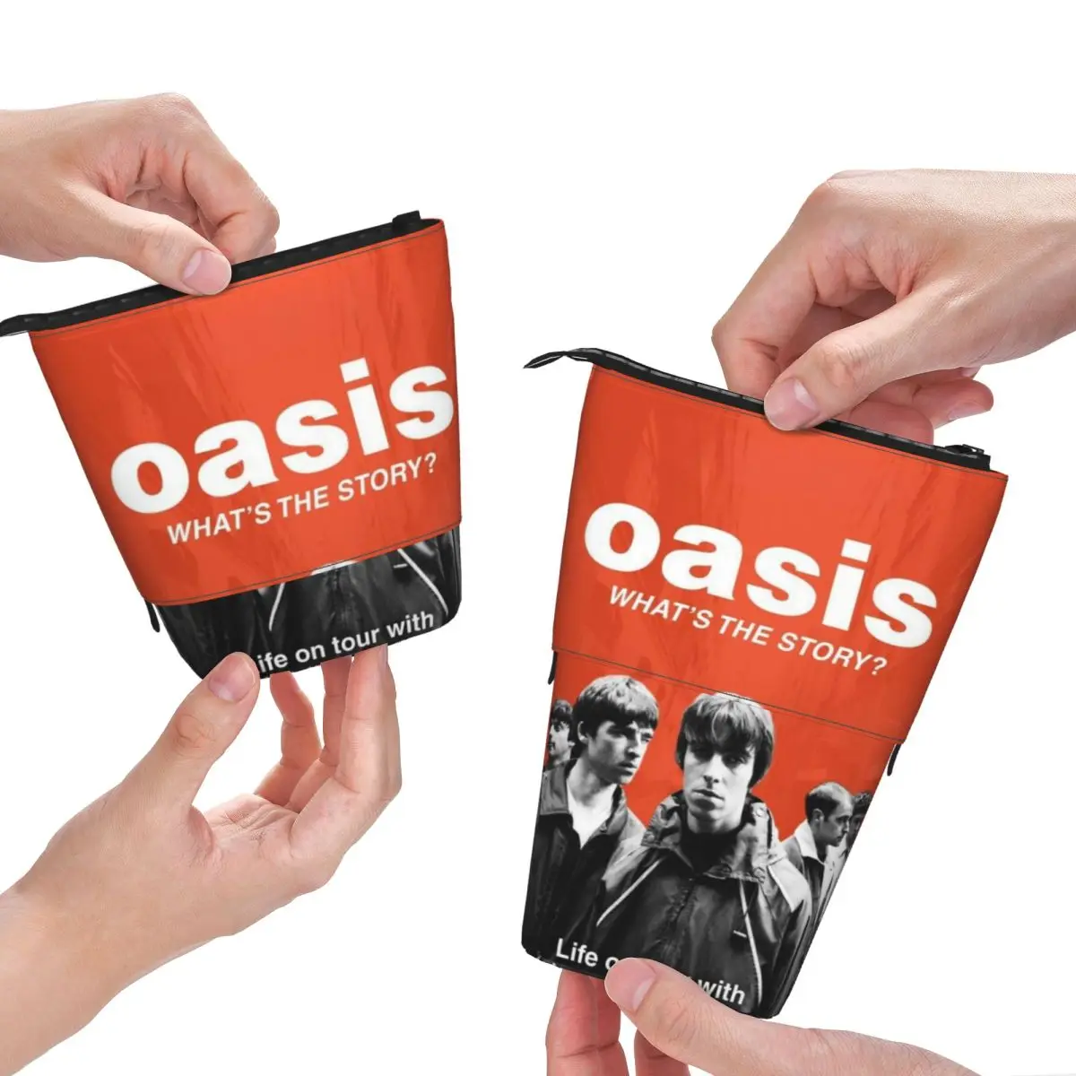 مقلمة تلسكوبية مخصصة O-Oasises للبنين والبنات سعة كبيرة بديلة لفرقة الروك خمر صندوق القلم حقيبة القرطاسية #5