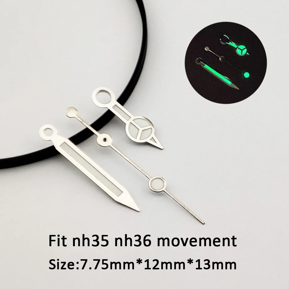 NH35 Hands Rose Gold Silver Gold Watch Hands For NH35/NH36/4R/7S Movement Watches Pointers Green Luminous