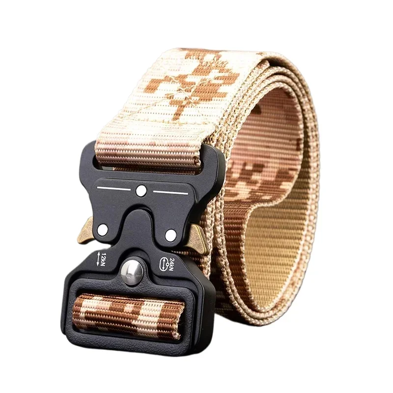 Men Belt - Belt Quick Release Outdoor  Camouflage Soft Real Nylon Sports Accessories Black Belt for Women